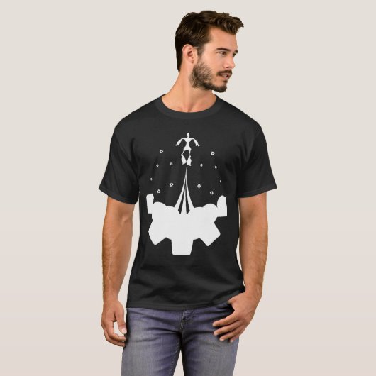 Bots boven de wolken t-shirt (Voorkant volledig)