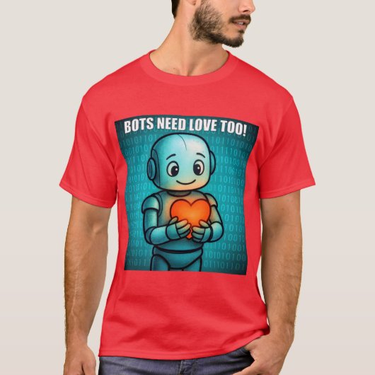 Bots Need Love Too - Men's Bright Red T-shirt (Voorkant)