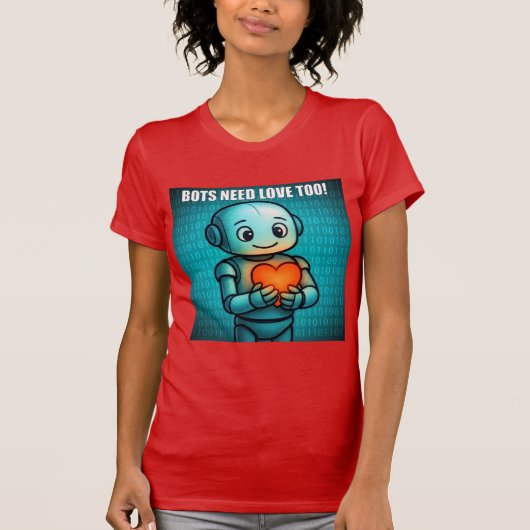Bots Need Love Too - Women's Bright Red T-shirt (Voorkant)