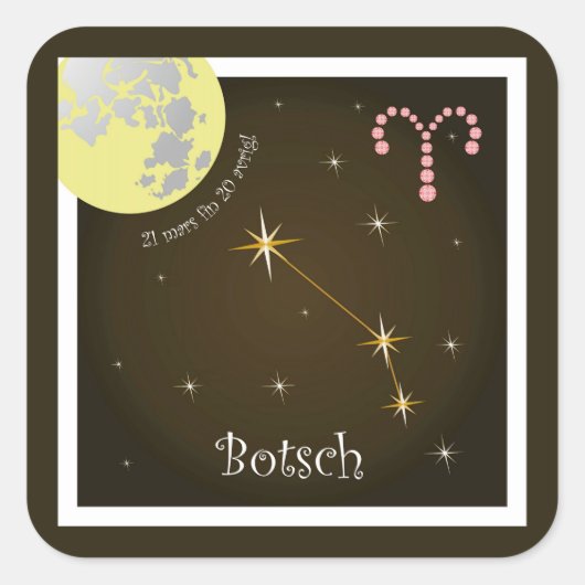 Botsch 21 mars fin 20 avrigl Aufkleber Vierkante Sticker (Voorkant)