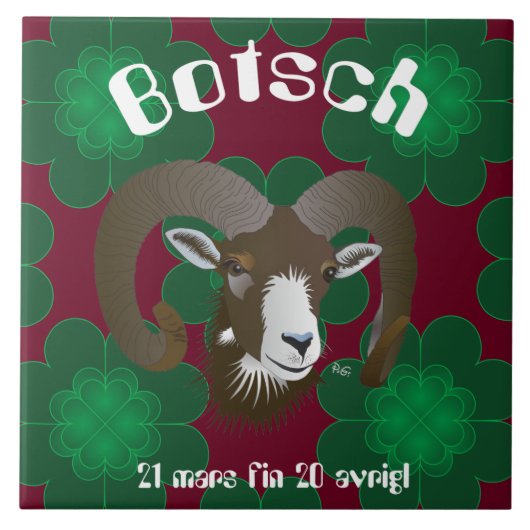 Botsch 21 mars fin 20 avrigl Platta Tegeltje (Voorkant)