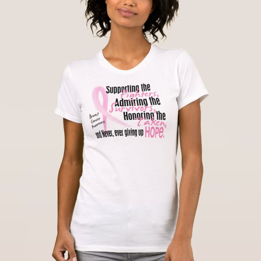 Botsen overlevenden Waterverf roze lint T-shirt (Voorkant)