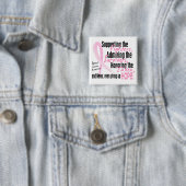Botsen overlevenden Waterverf roze lint Vierkante Button 5,1 Cm (In situ)