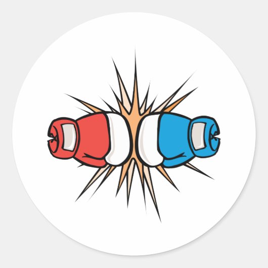 botsende bokshandschoenen ronde sticker (Voorkant)