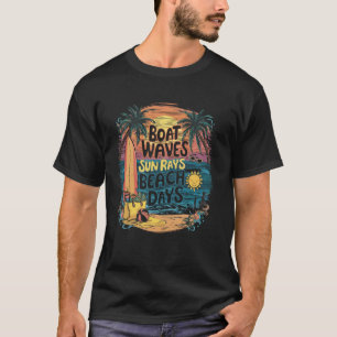 Botsgolven Zonnestralen Strand Dagen Vakantie Kind T-shirt