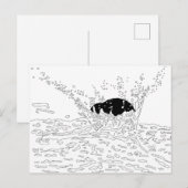 Botsing, illustratie Splash Briefkaart (Voorkant / Achterkant)