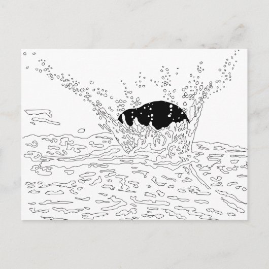 Botsing, illustratie Splash Briefkaart (Voorkant)