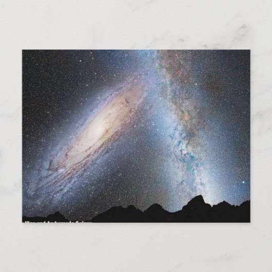 Botsing van de melkweg en Andromeda Briefkaart (Voorkant)