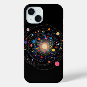Botsing van deeltjes iPhone 15 case