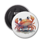Botsopening voor de flacon met de knop Kute Crab Button Flesopener (Voorkant)