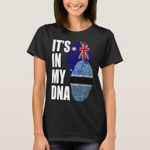Botswaanse en Australische Mix DNA Vlag Erfgoed T-shirt