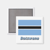 Botswaanse vlag met naam magneet (Voorkant / Achterkant)