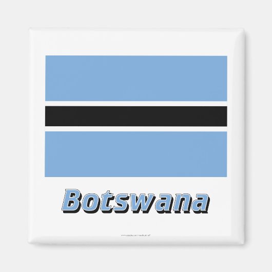 Botswaanse vlag met naam magneet (Voorkant)