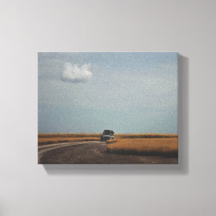 Botswana Africa Makgadikgadi Salt Pans Car Canvas Afdruk