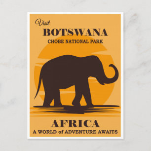  Botswana Africa National Park Elephant Briefkaart