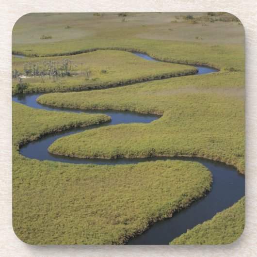 Botswana, Afrika. Luchtbeeld Okavango rivier. Drankjes Onderzetter (Voorkant)