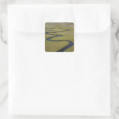 Botswana, Afrika. Luchtbeeld Okavango rivier. Vierkante Sticker (Tas)
