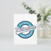 Botswana backpacker wereldreiziger logo. briefkaart (Staand voorkant)