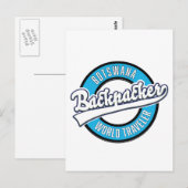 Botswana backpacker wereldreiziger logo. briefkaart (Voorkant / Achterkant)