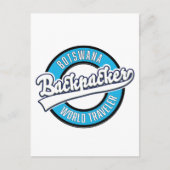 Botswana backpacker wereldreiziger logo. briefkaart (Voorkant)
