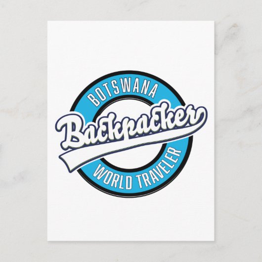 Botswana backpacker wereldreiziger logo. briefkaart (Voorkant)
