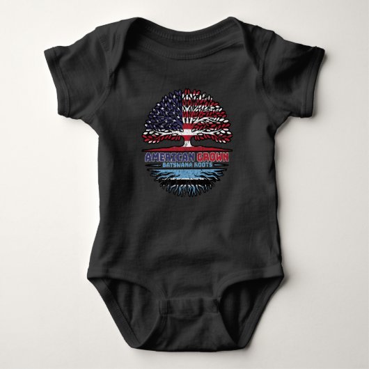 Botswana Batswana American USA Tree Roots Flag Romper (Voorkant)