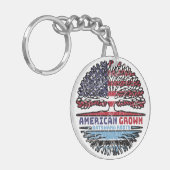 Botswana Batswana American USA Tree Roots Flag Sleutelhanger (Voorkant Links)