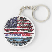 Botswana Batswana American USA Tree Roots Flag Sleutelhanger (Achterkant)