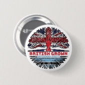 Botswana Batswana Brits - Bergboomvlag Ronde Button 5,7 Cm (Voorkant /achterkant)