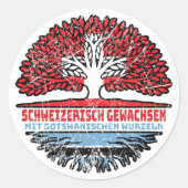 Botswana Botswanisch Schweizer Schweiz Baum Wurzel Ronde Sticker (Voorkant)