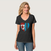 Botswana Canadese vlaggen Hart Canada Botswana Roo T-shirt (Voorkant volledig)
