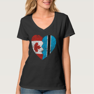 Botswana Canadese vlaggen Hart Canada Botswana Roo T-shirt