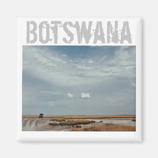 Botswana Car Travel Salt Pan Magnet (Voorkant)