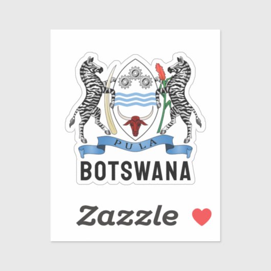 Botswana Coat of Arms Classic Round Sticker (Vel)