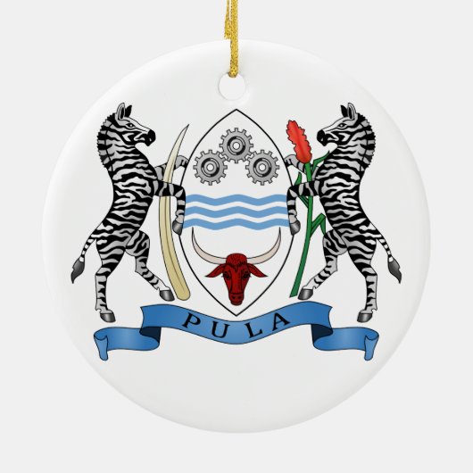 Botswana Coat of Arms Ornament (Achterkant)