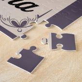 Botswana Elephant Illustration Travel Art Vintage Legpuzzel (Zijkant)