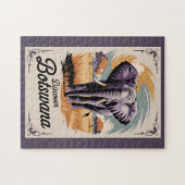 Botswana Elephant Illustration Travel Art Vintage Legpuzzel (Horizontaal)