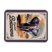 Botswana Elephant Illustration Travel Art Vintage Magneet (Horizontaal)