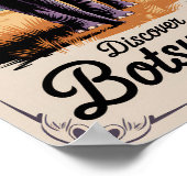 Botswana Elephant Illustration Travel Art Vintage Poster (Hoek)