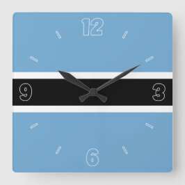 Botswana Flag Blue Black White Numbers Patriottisc Vierkante Klok