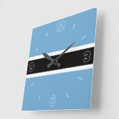 Botswana Flag Blue Black White Numbers Patriottisc Vierkante Klok (Hoek)