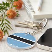 Botswana Flag Charming Patriotic Sleutelhanger (Voorkant Rechts)
