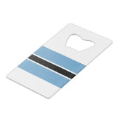 Botswana Flag Creditkaart Flessenopener (Voorkant Gekanteld)