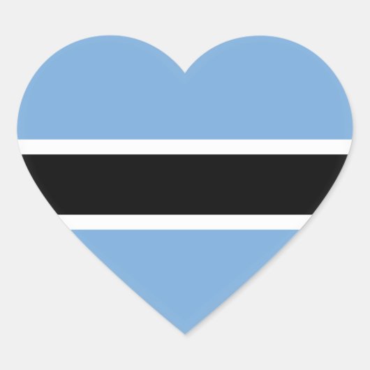 Botswana Flag Hart Sticker (Voorkant)
