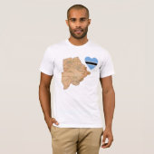 Botswana Flag Heart en Map T-Shirt (Voorkant volledig)