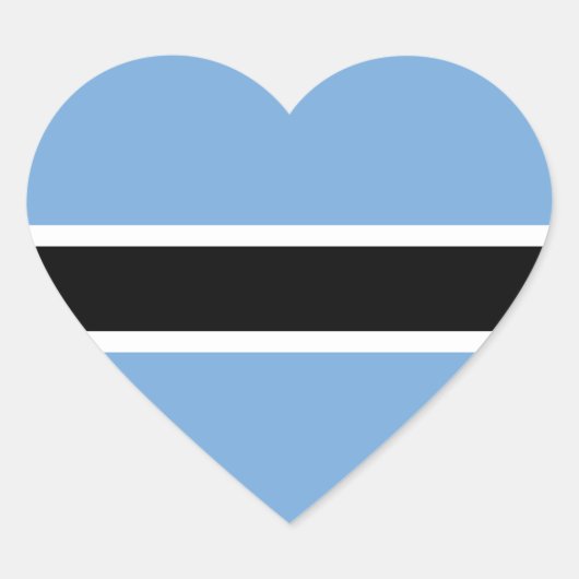Botswana Flag Heart Sticker (Voorkant)