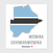Botswana Flag Map Patriotic Sticker (Vel)