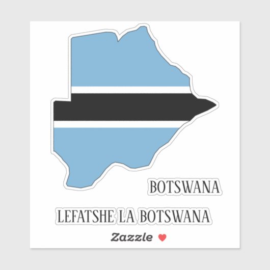 Botswana Flag Map Patriotic Sticker (Vel)