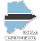 Botswana Flag Map Patriotic Sticker (Voorkant)