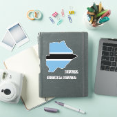 Botswana Flag Map Patriotic Sticker (iPad Cover)